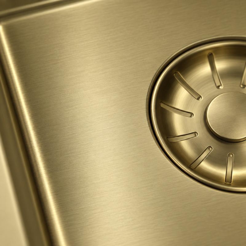 Pure.Sink Comfort kleine PVD Gouden spoelbak 18x40 cm onderbouw, vlakinbouw en opbouw PCM1840-60